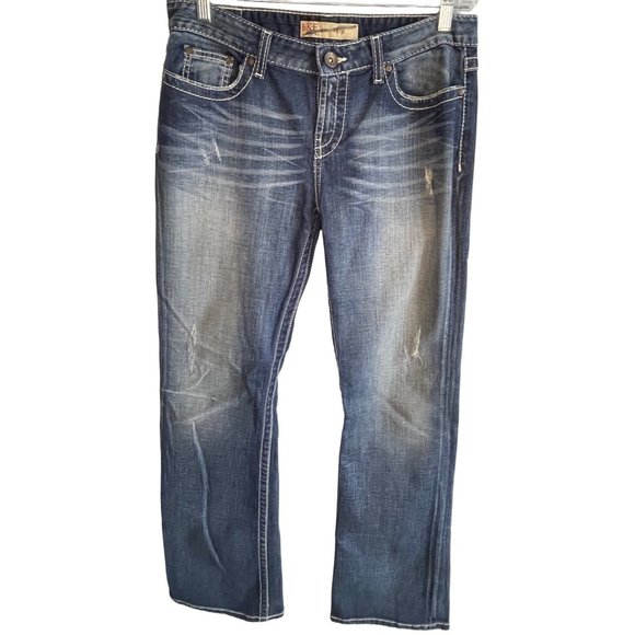 BKE Pants - BKE Kate Boot Stretch Distressed Denim Blue Jeans 30 x 33.5